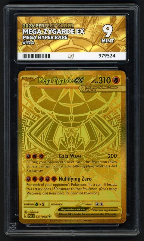 Mega Zygarde EX Hyper Rare Perfect Order 124/088, ACE 9 Graded Pokemon Card