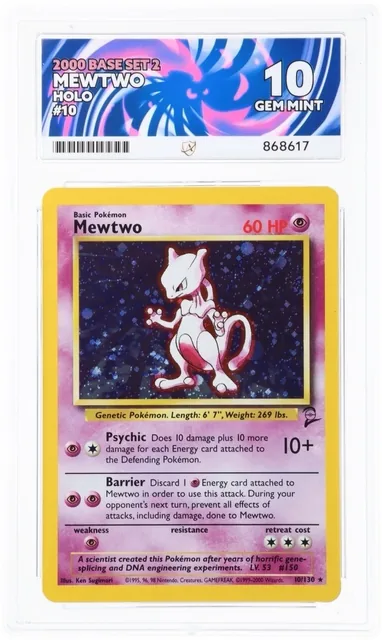 Mewtwo 010/130 Base Set 2 Holo ACE 10 POP 1 2% GEM