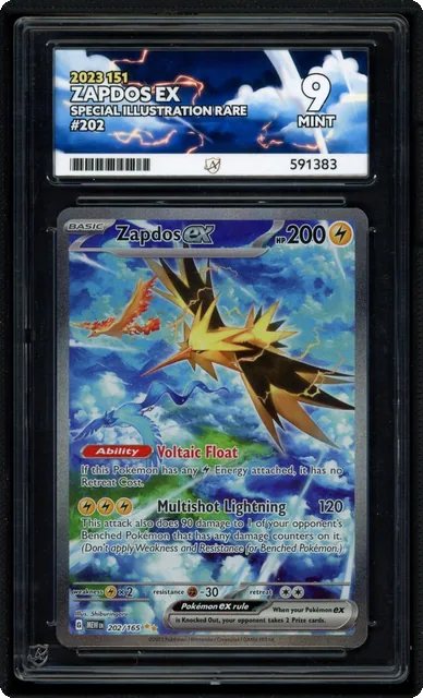 Zapdos EX SIR 151 202/198, ACE 9 Graded Pokemon Card